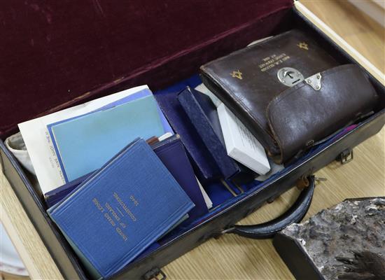 Collection of Masonic aprons, bages etc